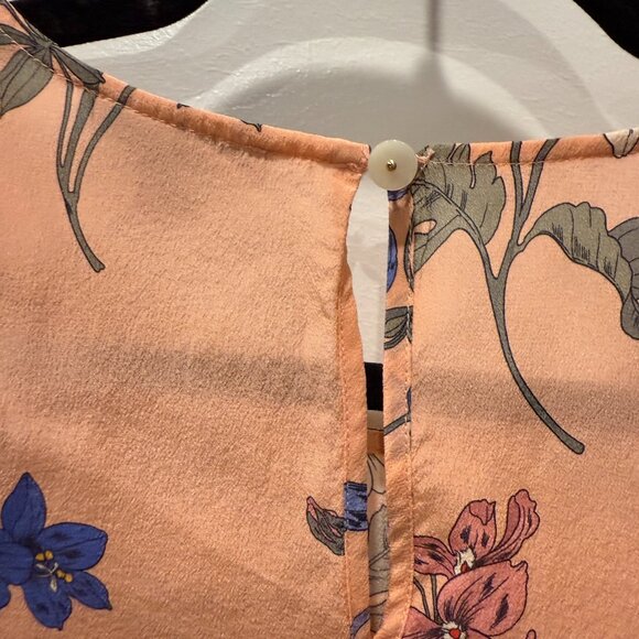 J. Crew Silk Flutter Shoulder Floral Blouse - Picture 4 of 5